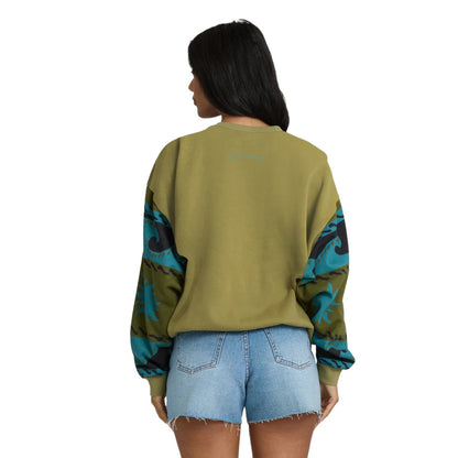 Billabong Split Palm Kendal Crewneck Sweatshirt in Cedar