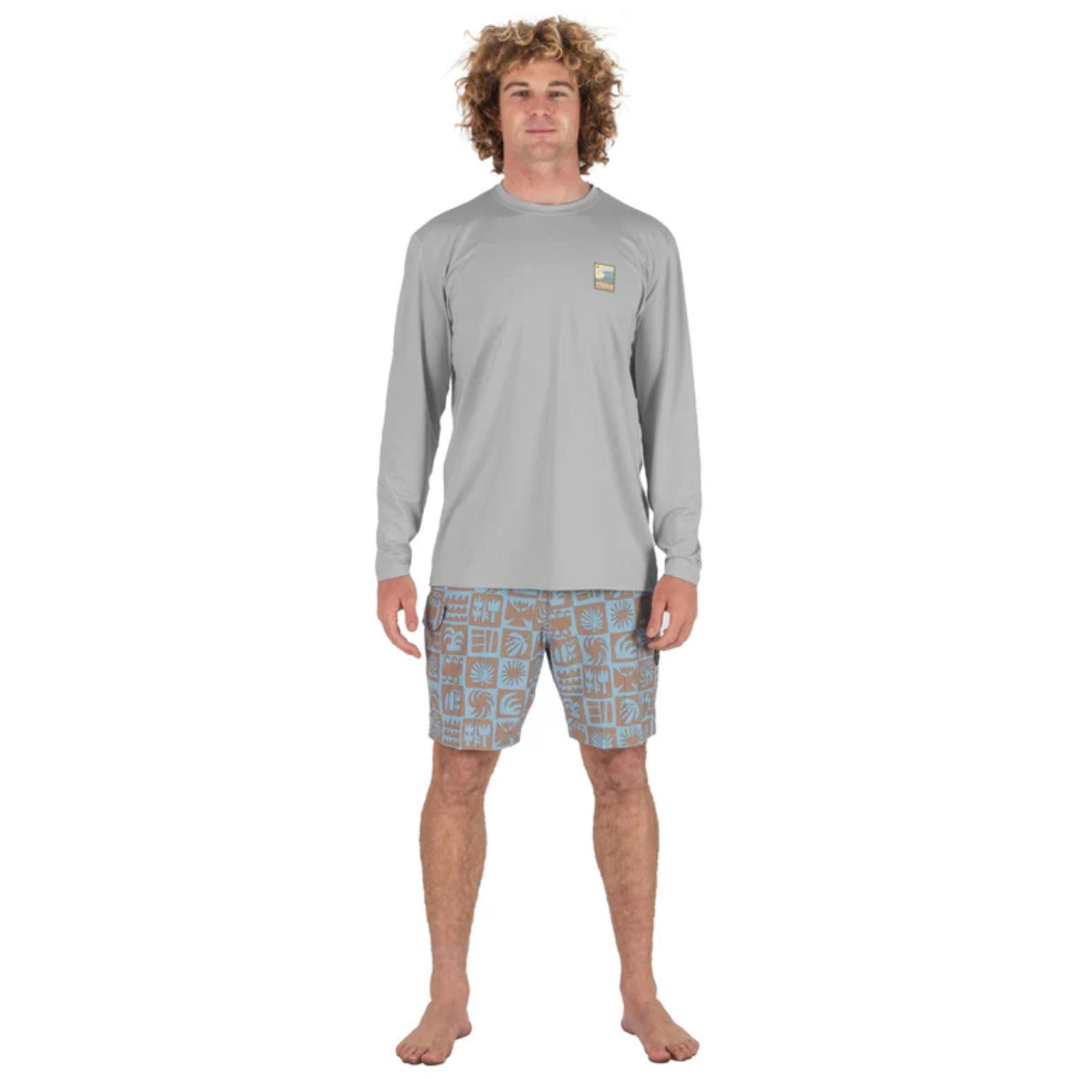 Vissla Pro Comp Long Sleeve Sun Shirt in Storm Grey