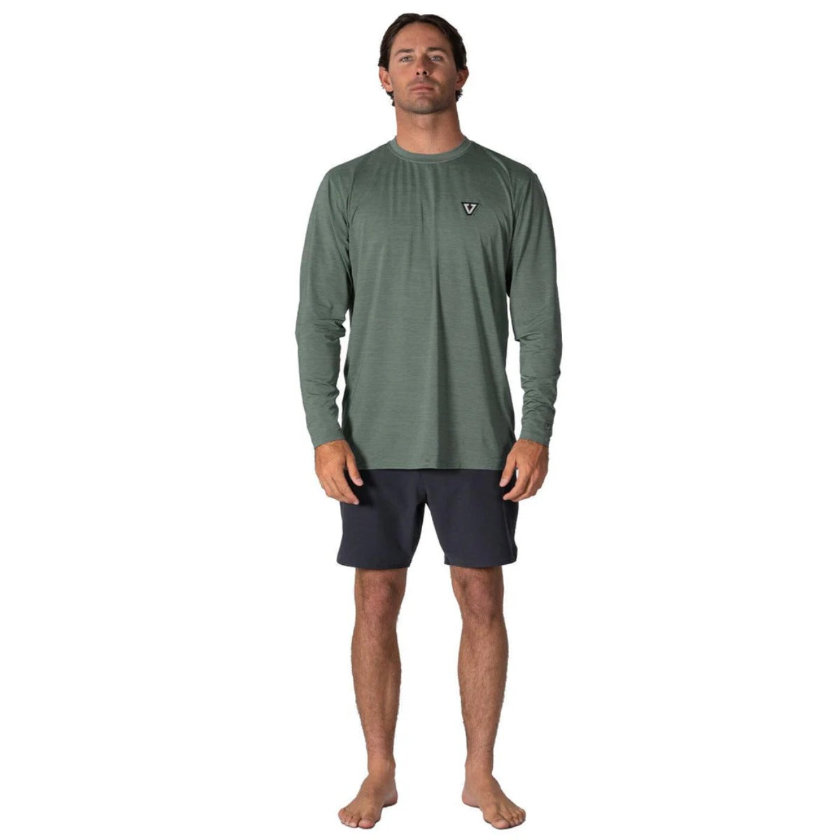 Vissla Twisted Eco Short Sleeve Sun Shirt in Army Heather