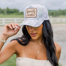 Howdy Darlin' Embroidery Patch Camo Trucker Hat in Beige Camo