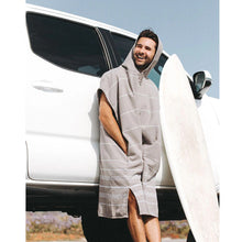 Sand Cloud Classic Stripe Hooded Poncho in Grey
