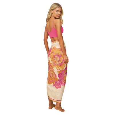 Maaji Mexican Floral Isla Sarong in Open White
