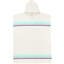 Sand Cloud Border Classic Stripe Hooded Poncho in Aqua