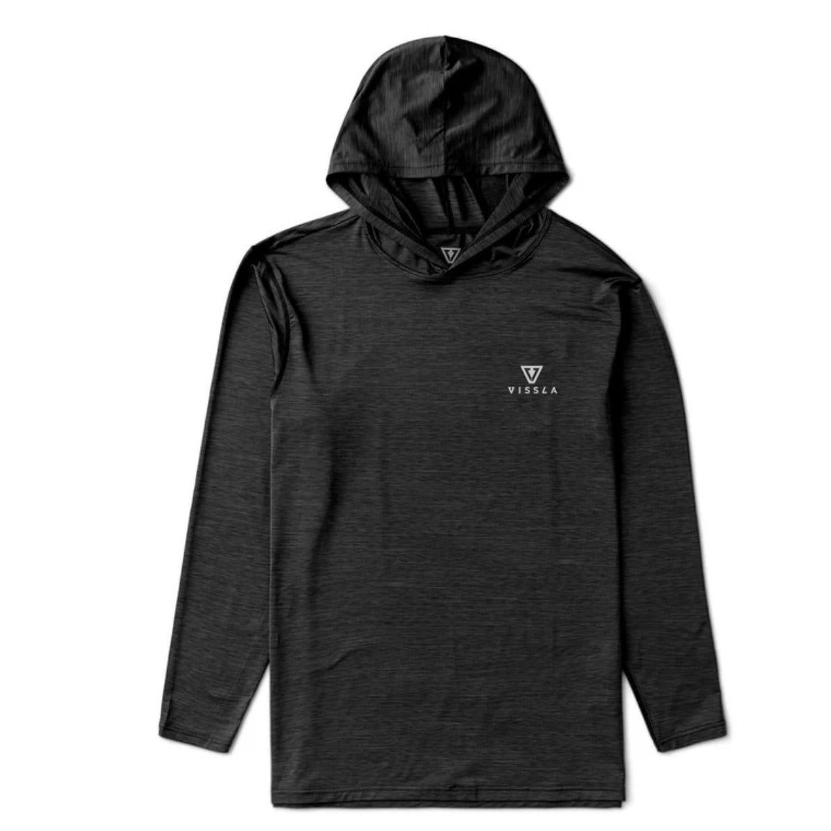 Vissla Twisted Eco Hooded Long Sleeve Sun Shirt in Black Heather