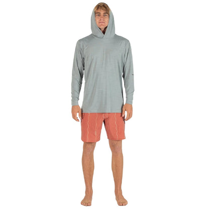 Vissla Twisted Eco Hooded Long Sleeve Sun Shirt in Grey Heather