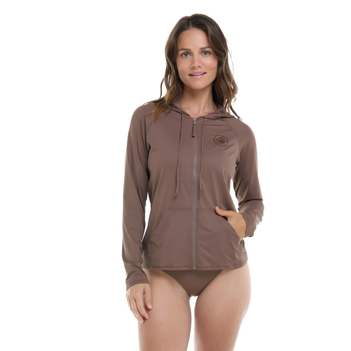 Body Glove Barbara Hooded Rashguard in Latte