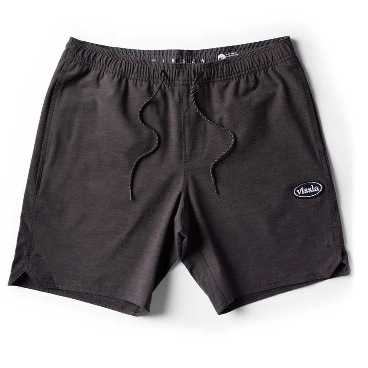 Vissla Solid Sets 17.5" Ecolastic Boardshorts in Black 2