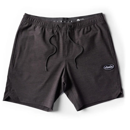 Vissla Solid Sets 17.5" Ecolastic Boardshorts in Black 2