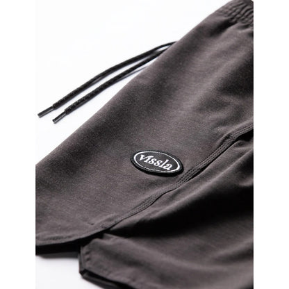 Vissla Solid Sets 17.5" Ecolastic Boardshorts in Black 2