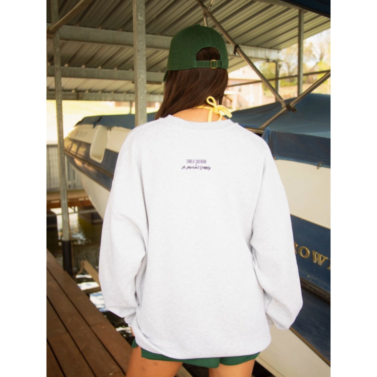 Charlie Southern No Crying On the Boat Sweatshirt in Grey