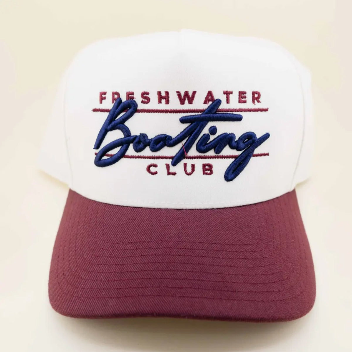 Freshwater Curated Boating Club Premium Trucker Hat - Maroon