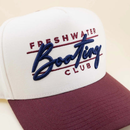 Freshwater Curated Boating Club Premium Trucker Hat - Maroon