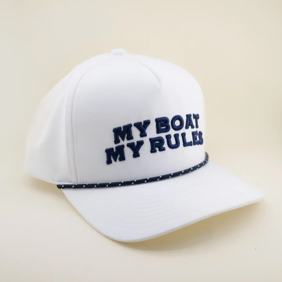 Freshwater My Boat My Rules Premium Trucker Hat in White