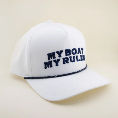 Freshwater My Boat My Rules Premium Trucker Hat in White