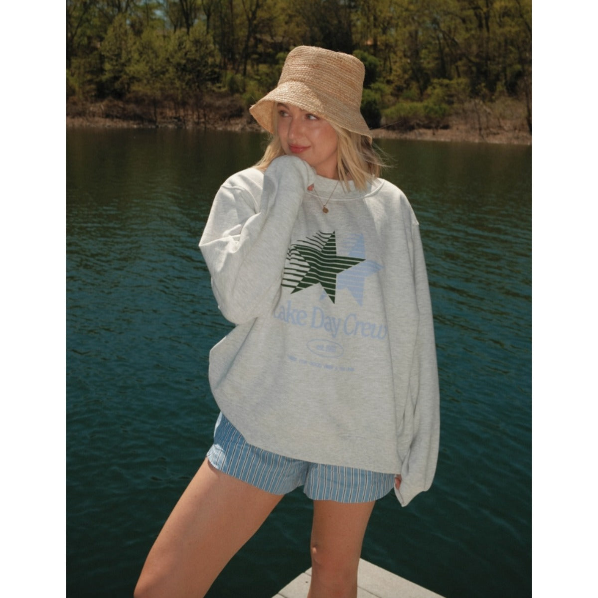 Charlie Southern Lake Day Mockneck in Grey