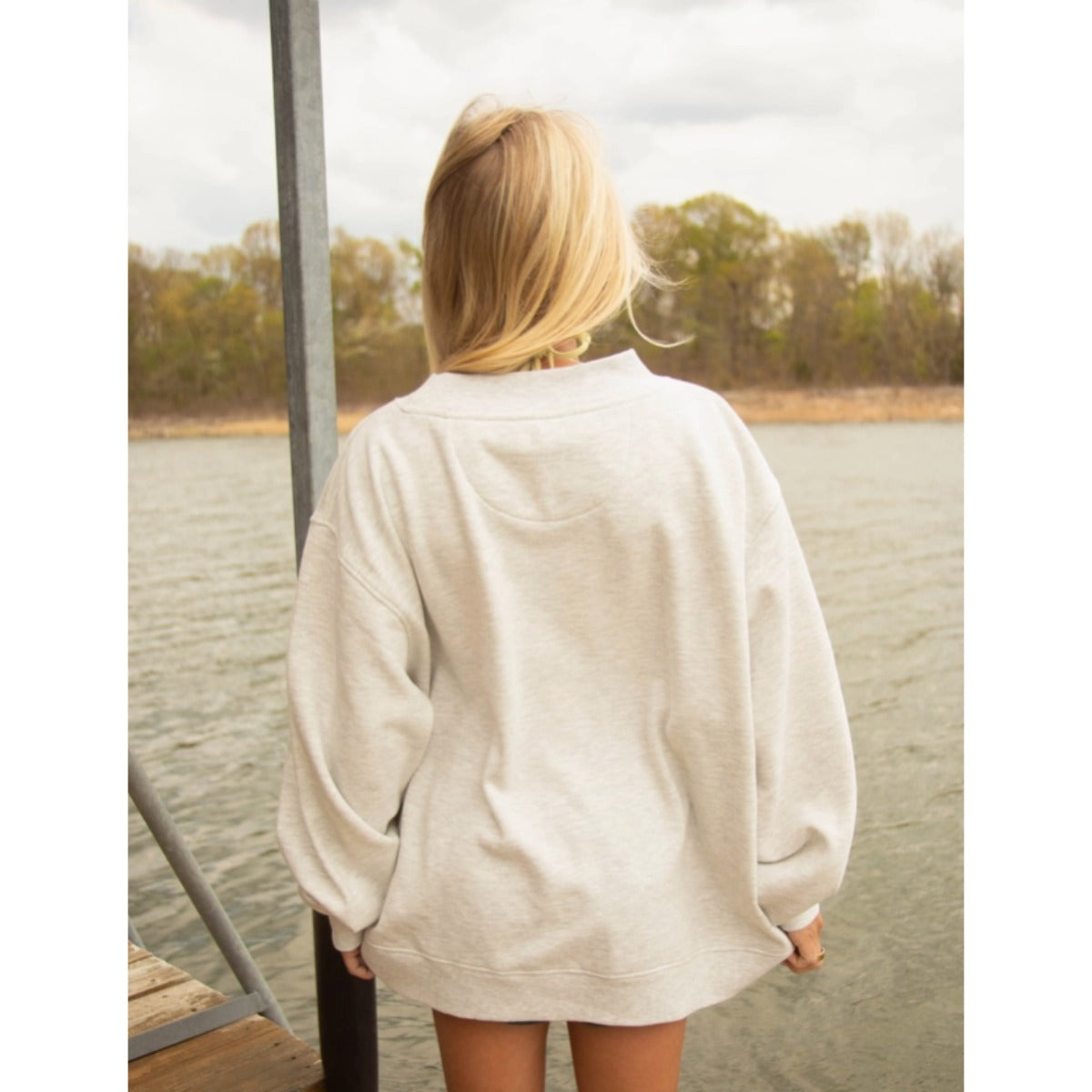 Charlie Southern Lake Day Mockneck in Grey