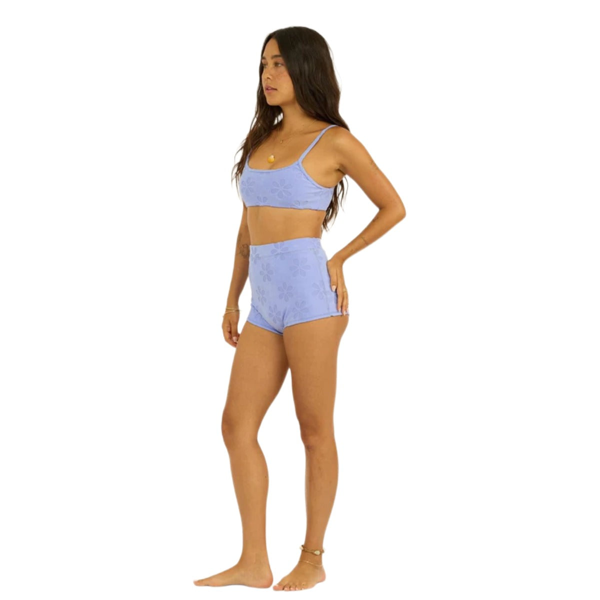 Sisstr Love Struck Terry Bralette Bikini Top in Blissful Blue