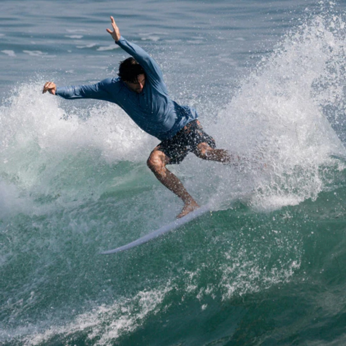 Vissla Twisted Eco LS Sun Shirt in Slate Heather