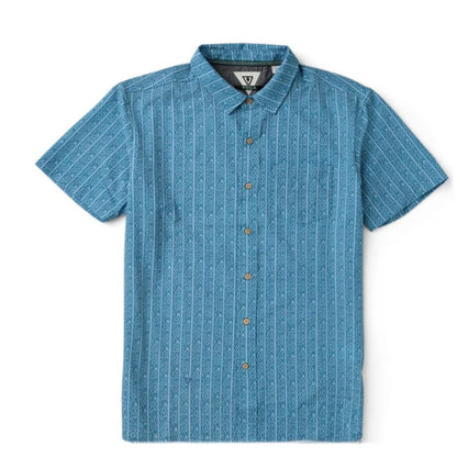 Vissla Anchor Point Hybrid Eco SS Shirt in Tidal Blue