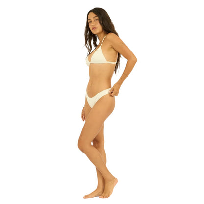 Sisstr Waves Terry High Hip Bikini Bottom in Sea Salt