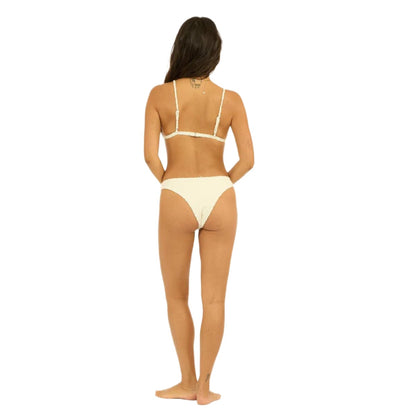 Sisstr Waves Terry High Hip Bikini Bottom in Sea Salt