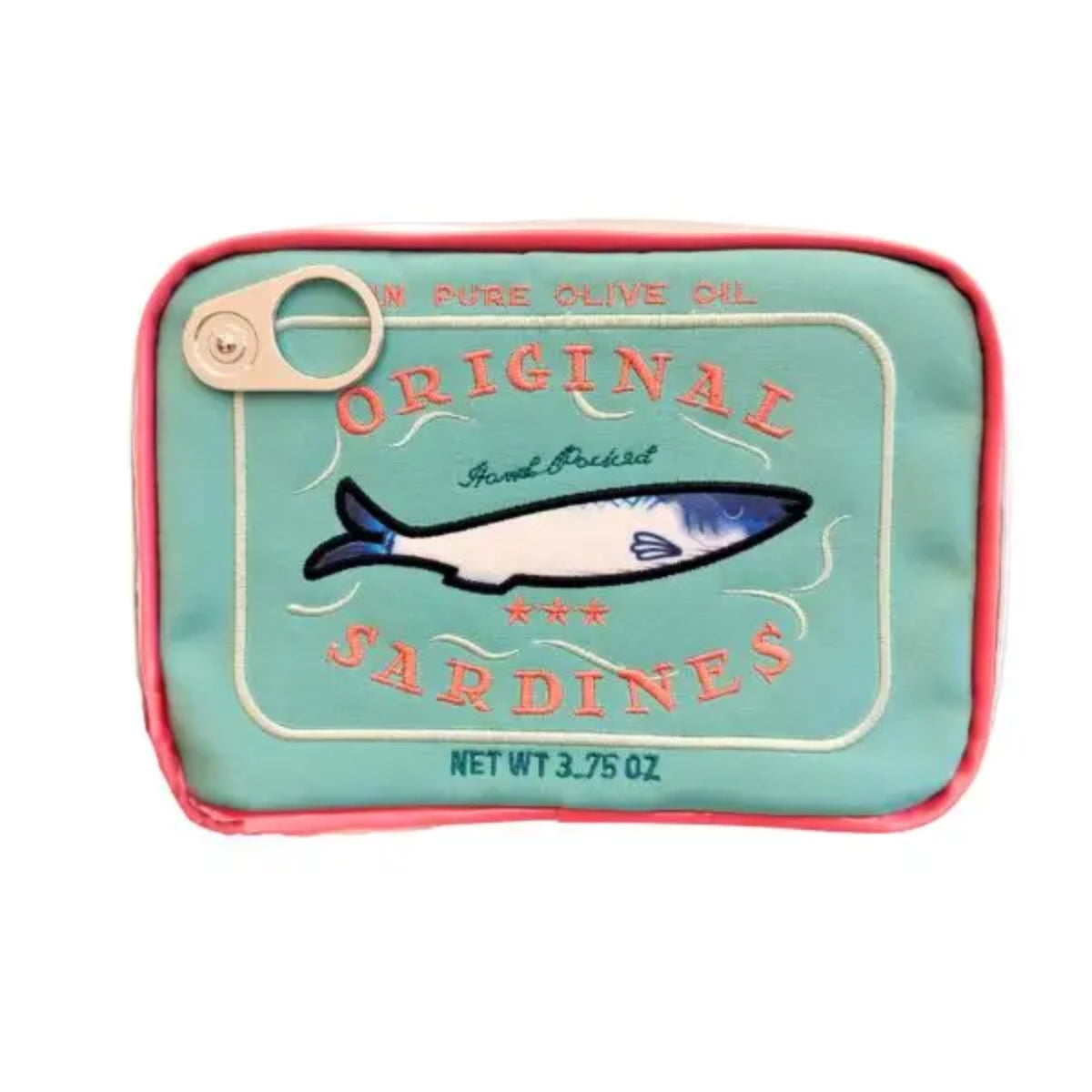 Sardine's Tin Can Cosmetic Bag in Aqua Coral