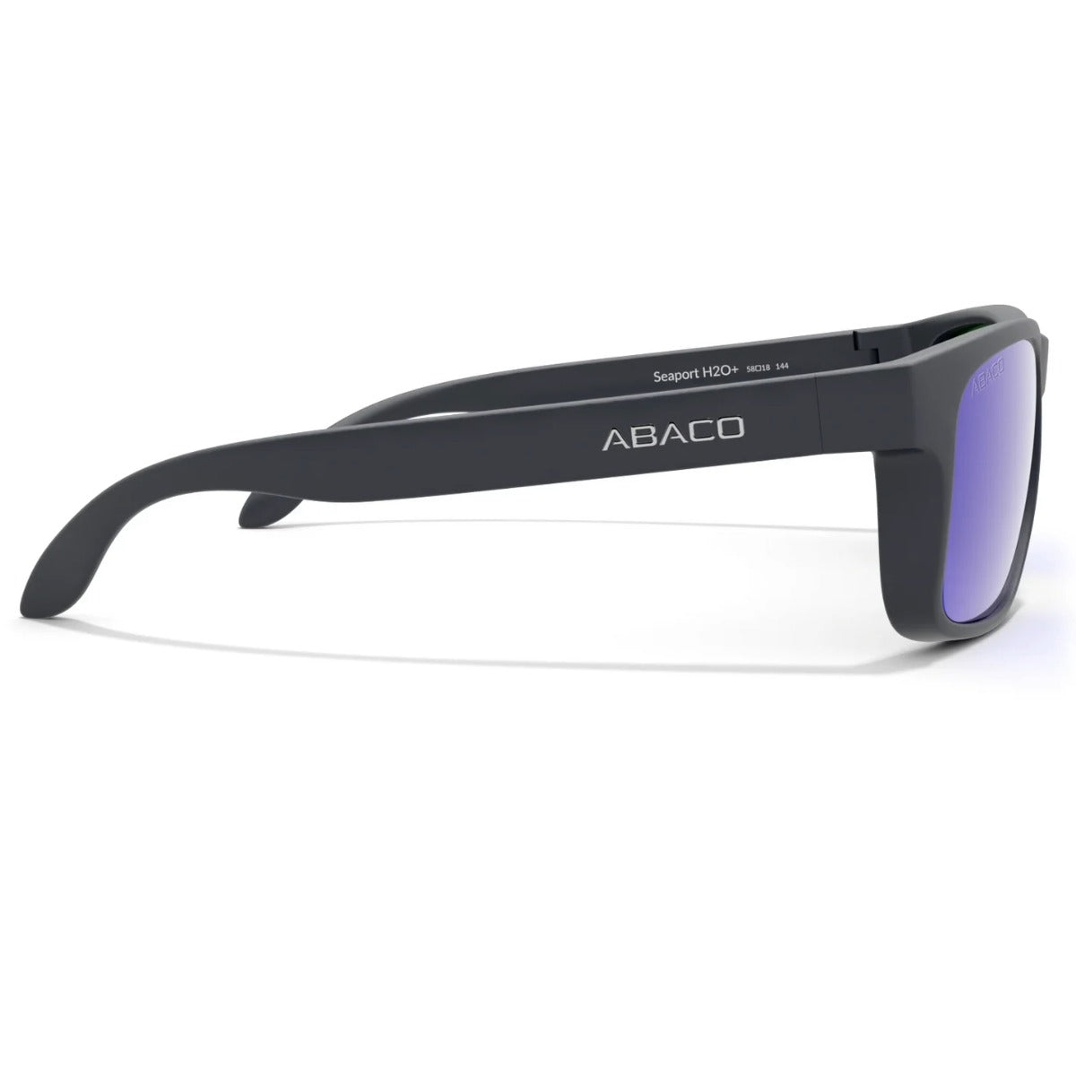 Abaco Seaport H2O+ Sunglasses in Matte Black/Deep Blue