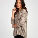 RVCA Hera Button Up Shirt in Fog