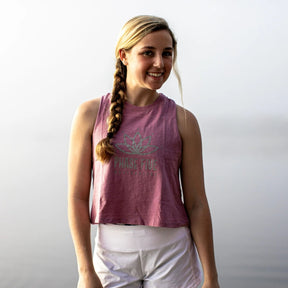 Phase 5 Ladies Lotus Racerback Tank in Heather Orchid