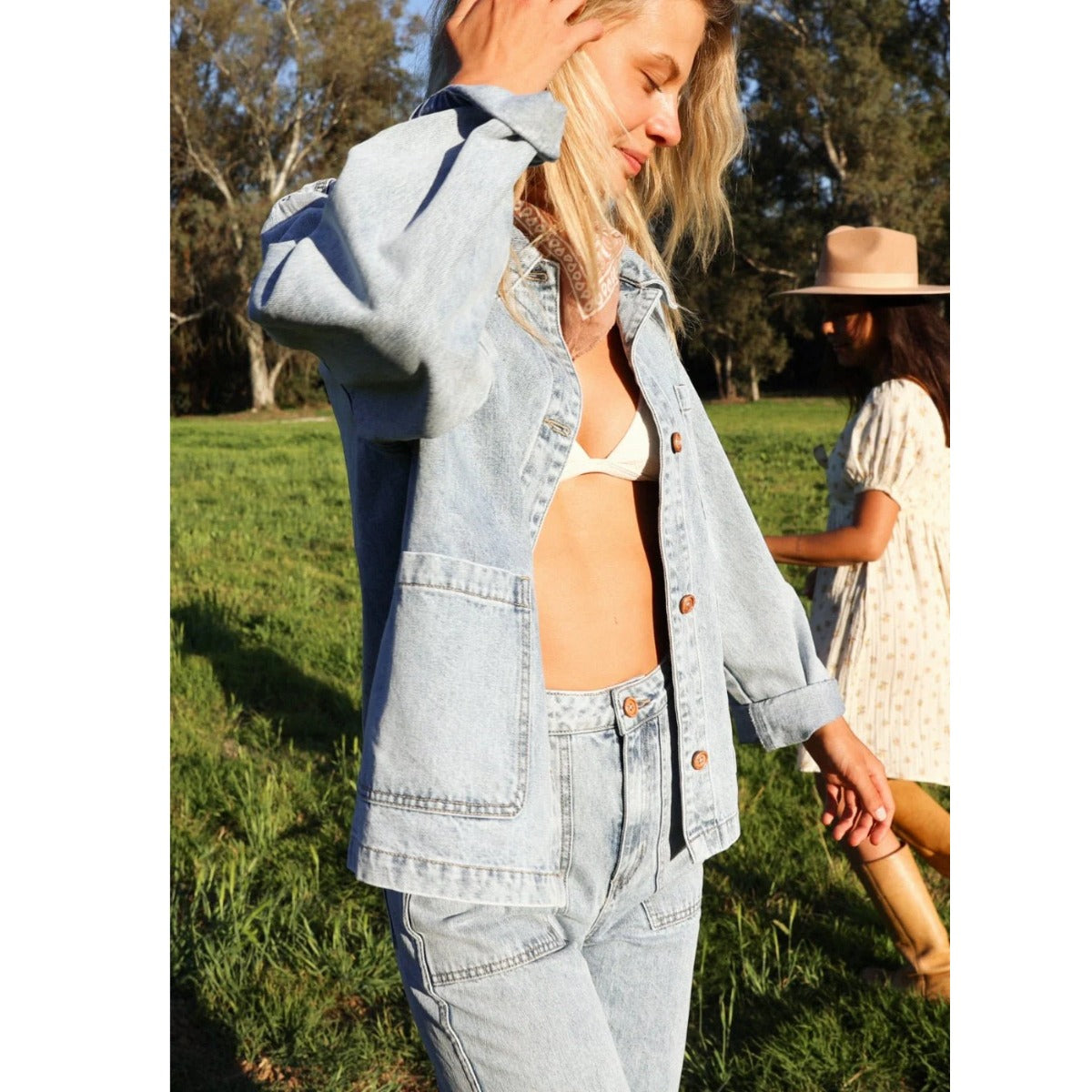 Sisstr Mason Long Sleeve Jacket in Vintage Indigo