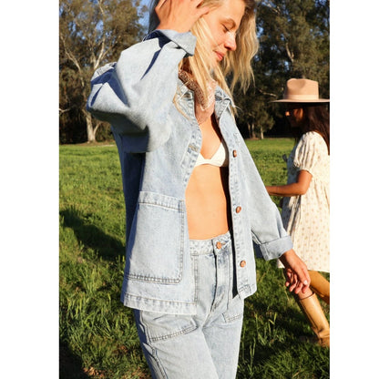 Sisstr Mason Long Sleeve Jacket in Vintage Indigo