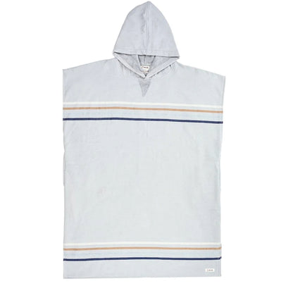 Sand Cloud Border Classic Stripe Hooded Poncho in Grey