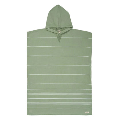 Sand Cloud Classic Stripe Hooded Poncho in Hedge Green
