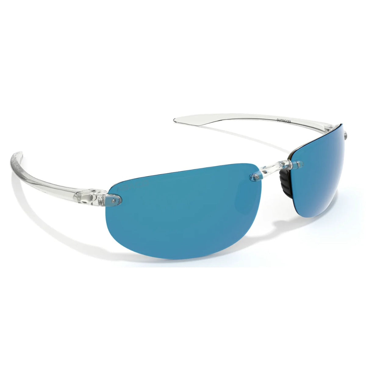 Abaco Outrigger Sunglasses in Crystal Clear/Caribbean Blue