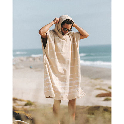 Sand Cloud Classic Stripe Poncho in Sand