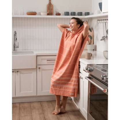 Sand Cloud Classic Stripe Hooded Poncho in Dusty Pink