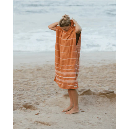 Sand Cloud Classic Stripe Hooded Poncho in Dusty Pink