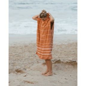 Sand Cloud Classic Stripe Hooded Poncho in Dusty Pink