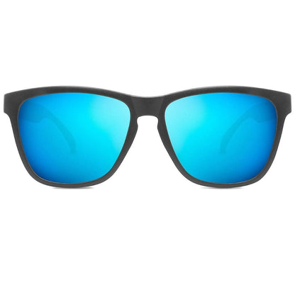 Abaco Kai Junior Sunglasses in Matte Black/Blue Deep Blue Mirror