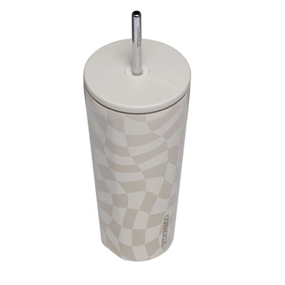 Corkcicle Cold Cup 24oz Wavy Checkerboard in Neutral