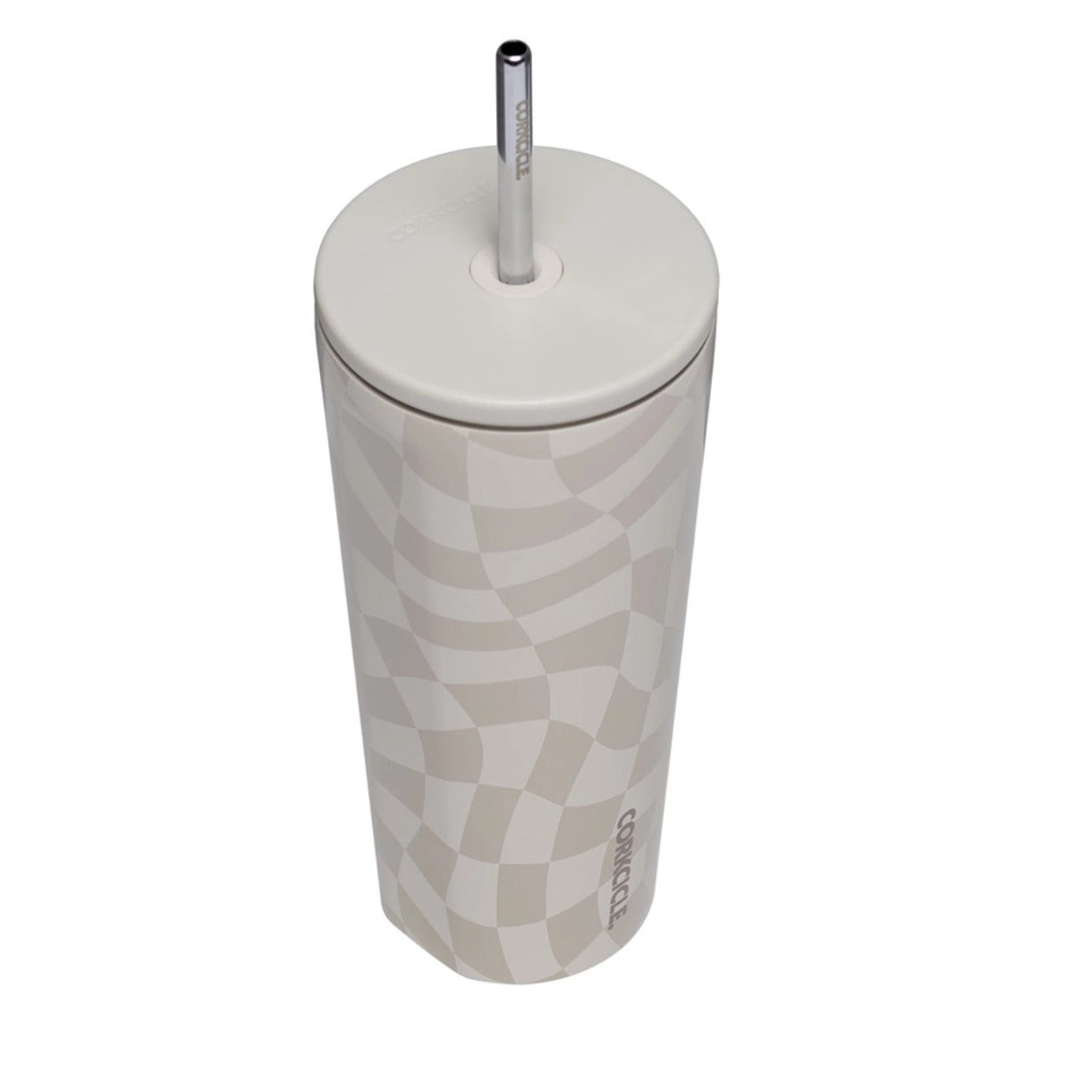 Corkcicle Cold Cup 24oz Wavy Checkerboard in Neutral