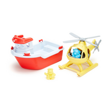 Green Toys Rescue Boat & Helicopter