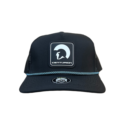 Centurion Marine R+ Hat in Black with Light Blue Chainlink Rope