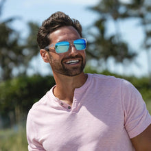 Abaco Dockside Sunglasses in Crystal Grey/Caribbean Blue Mirror - BoardCo