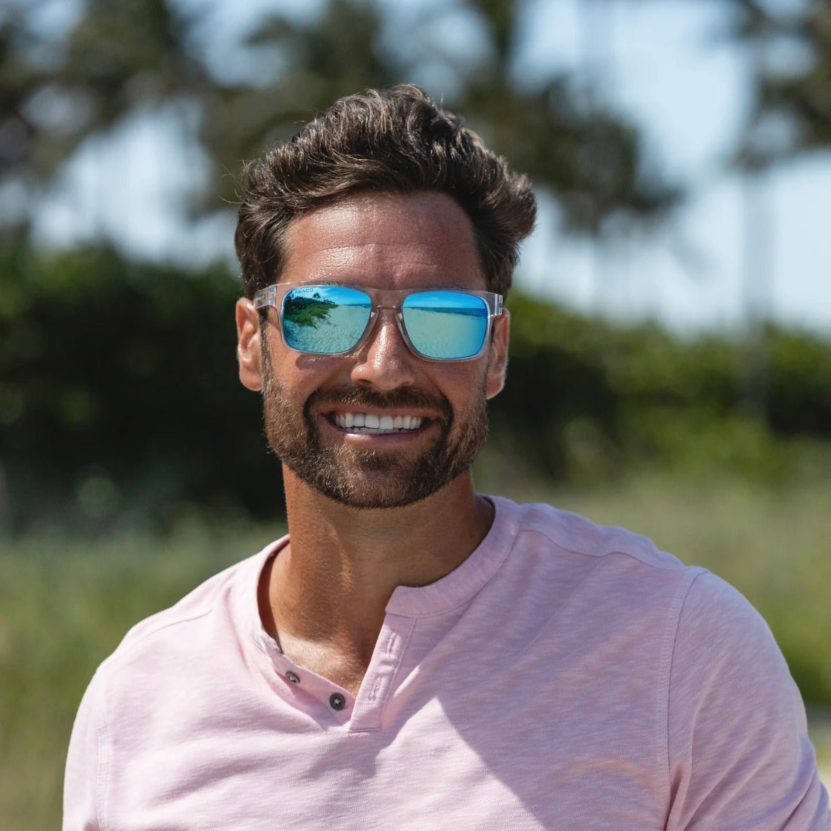 Abaco Dockside Sunglasses in Crystal Grey/Caribbean Blue Mirror - BoardCo