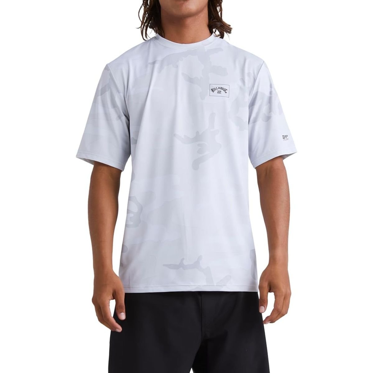 Billabong Arch Mesh Loose Fit UPF 50+ Short Sleeve Surf Tee in White Camo - BoardCo