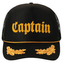 Captain Mesh Back Trucker Hat in Black