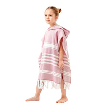 Kikoya Kids Hooded Poncho Changing Towel Terrybacked in Rose