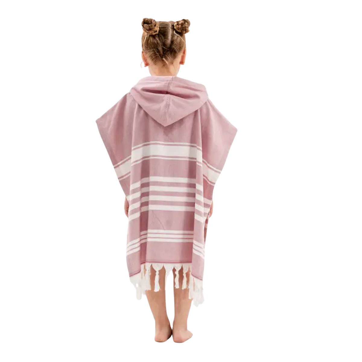 Kikoya Kids Hooded Poncho Changing Towel Terrybacked in Rose