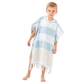 Kikoya Kids Hooded Poncho Changing Towel Terrybacked in Marin Blue